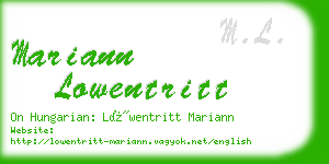 mariann lowentritt business card